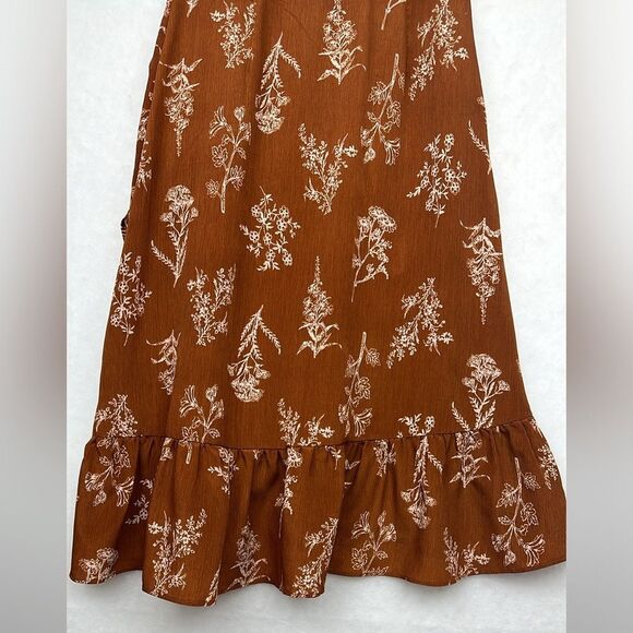 FLORAL FRILL WRAP SKIRT Sz XS Ruffle Hem - Picture 5 of 7